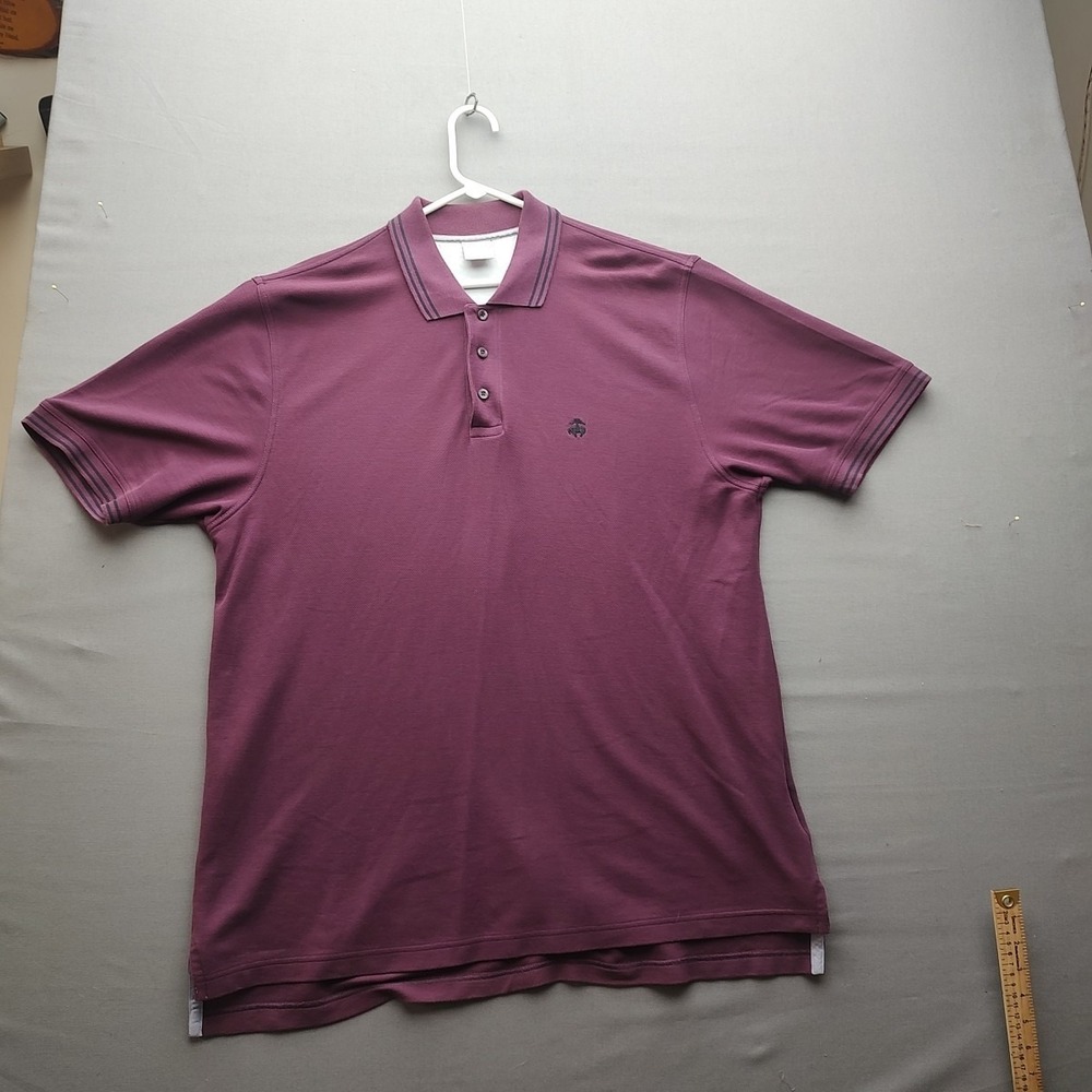 Brooks Brothers Men's Shirt L Performance Polo Original Fit 100% Cotton Purple